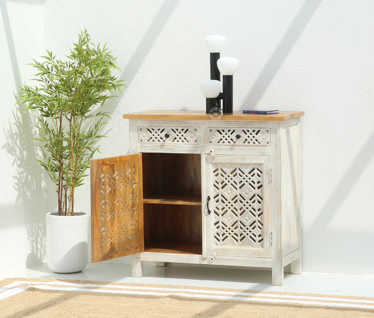 Delia Wooden 2 Door 2 Drawer Sideboard (Multiple Color Options) | Opelhome UAE - Opelhome