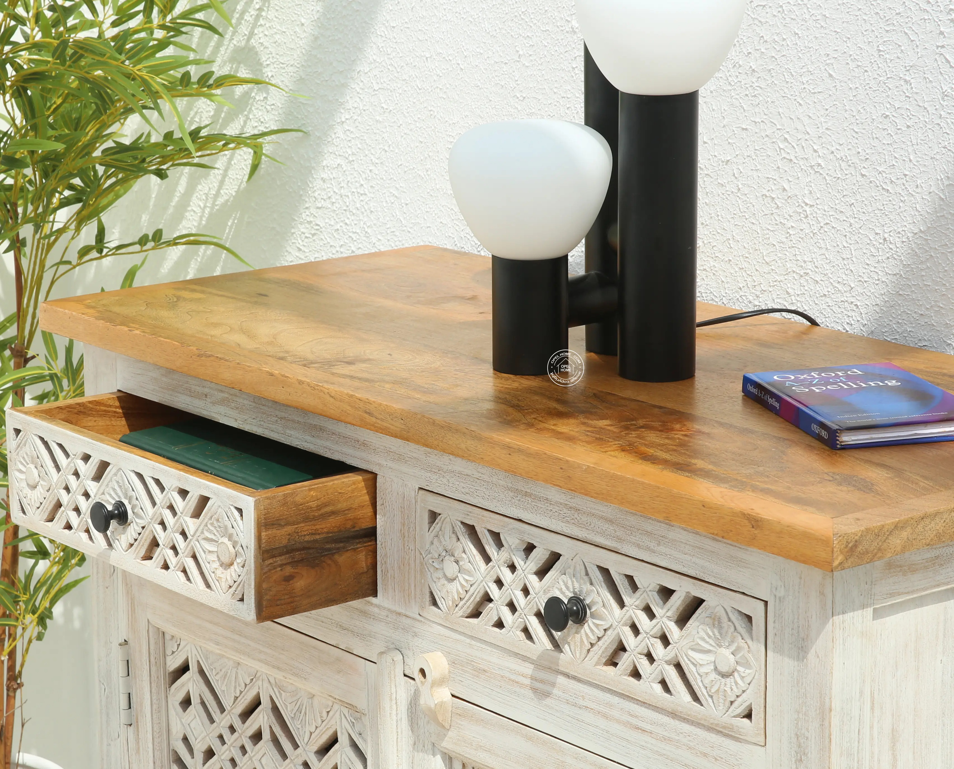 Delia Wooden 2 Door 2 Drawer Sideboard (Multiple Color Options) | Opelhome UAE - Opelhome