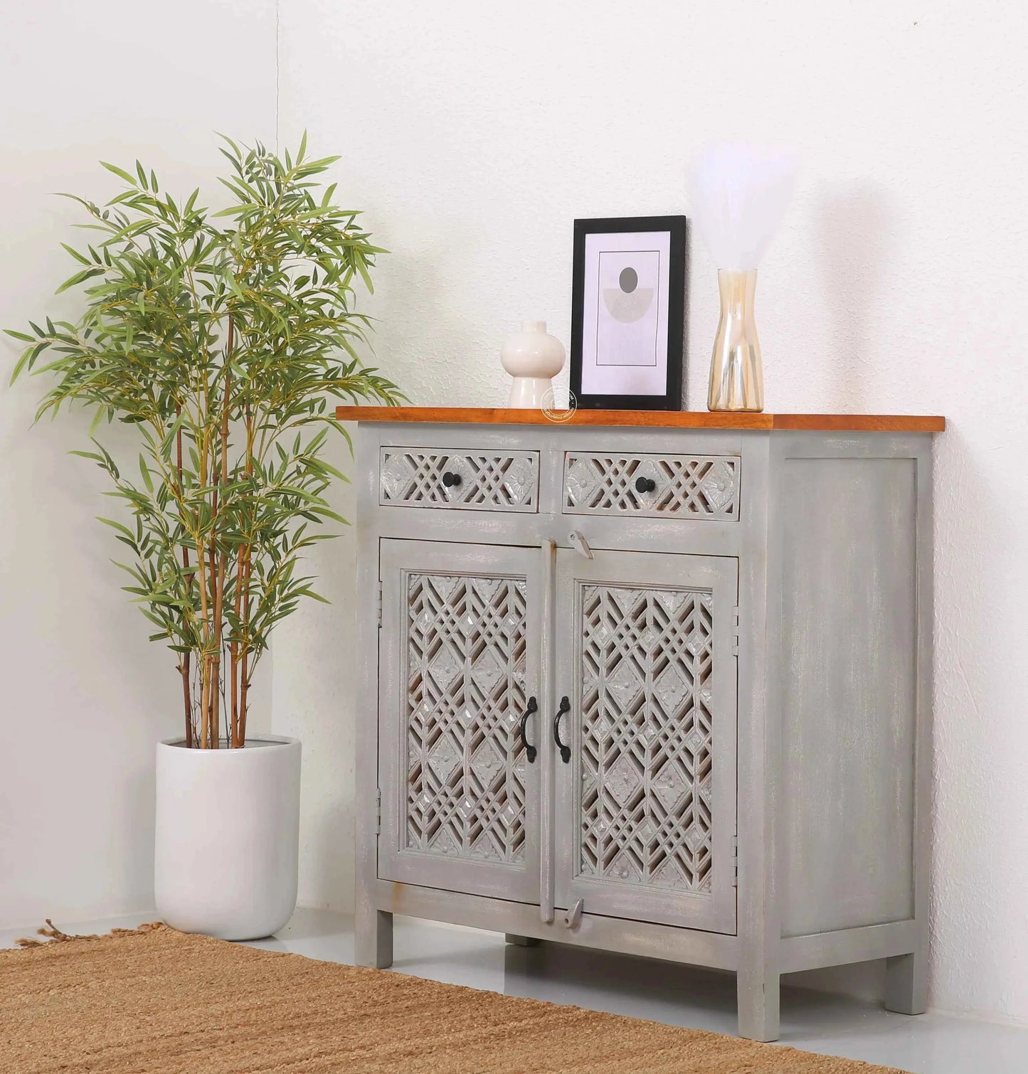 Delia Wooden 2 Door 2 Drawer Sideboard (Multiple Color Options) | Opelhome UAE