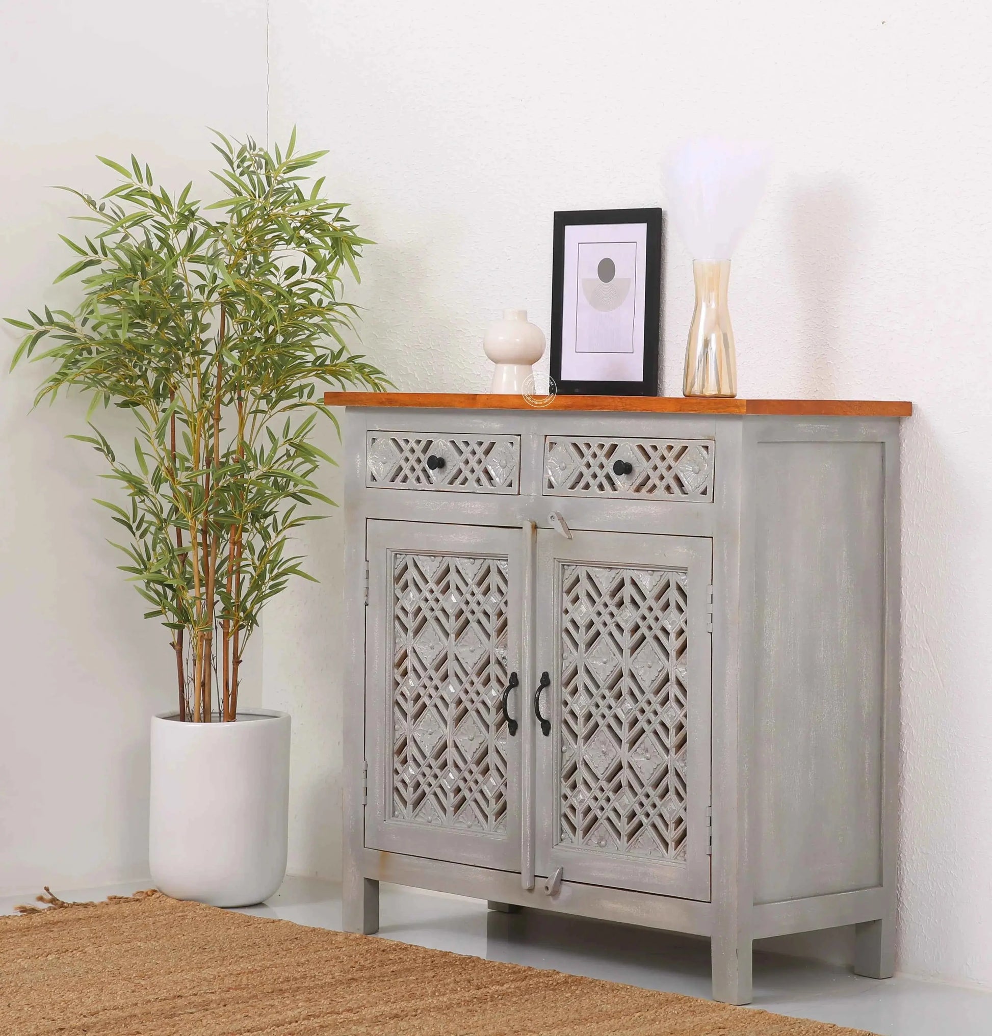 Delia Wooden 2 Door 2 Drawer Sideboard (Multiple Color Options) | Opelhome UAE