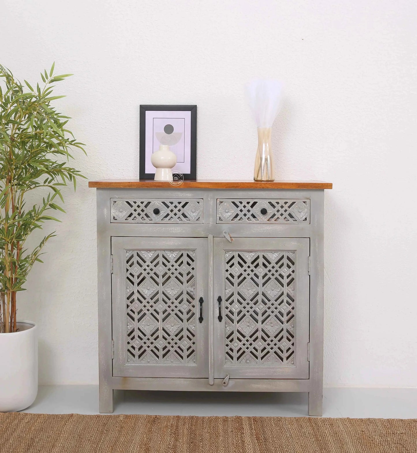 Delia Wooden 2 Door 2 Drawer Sideboard (Multiple Color Options) | Opelhome UAE