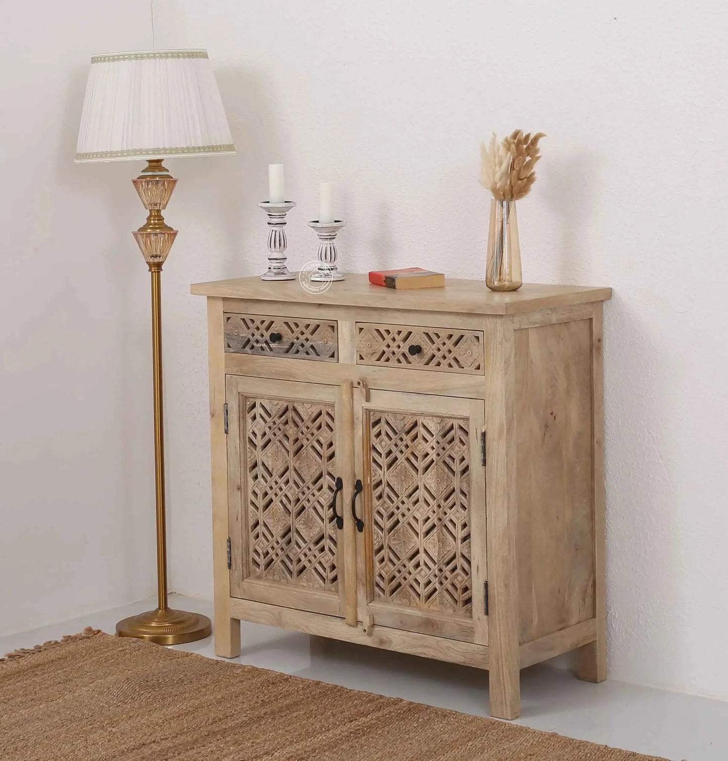 Delia Wooden 2 Door 2 Drawer Sideboard (Multiple Color Options) | Opelhome UAE