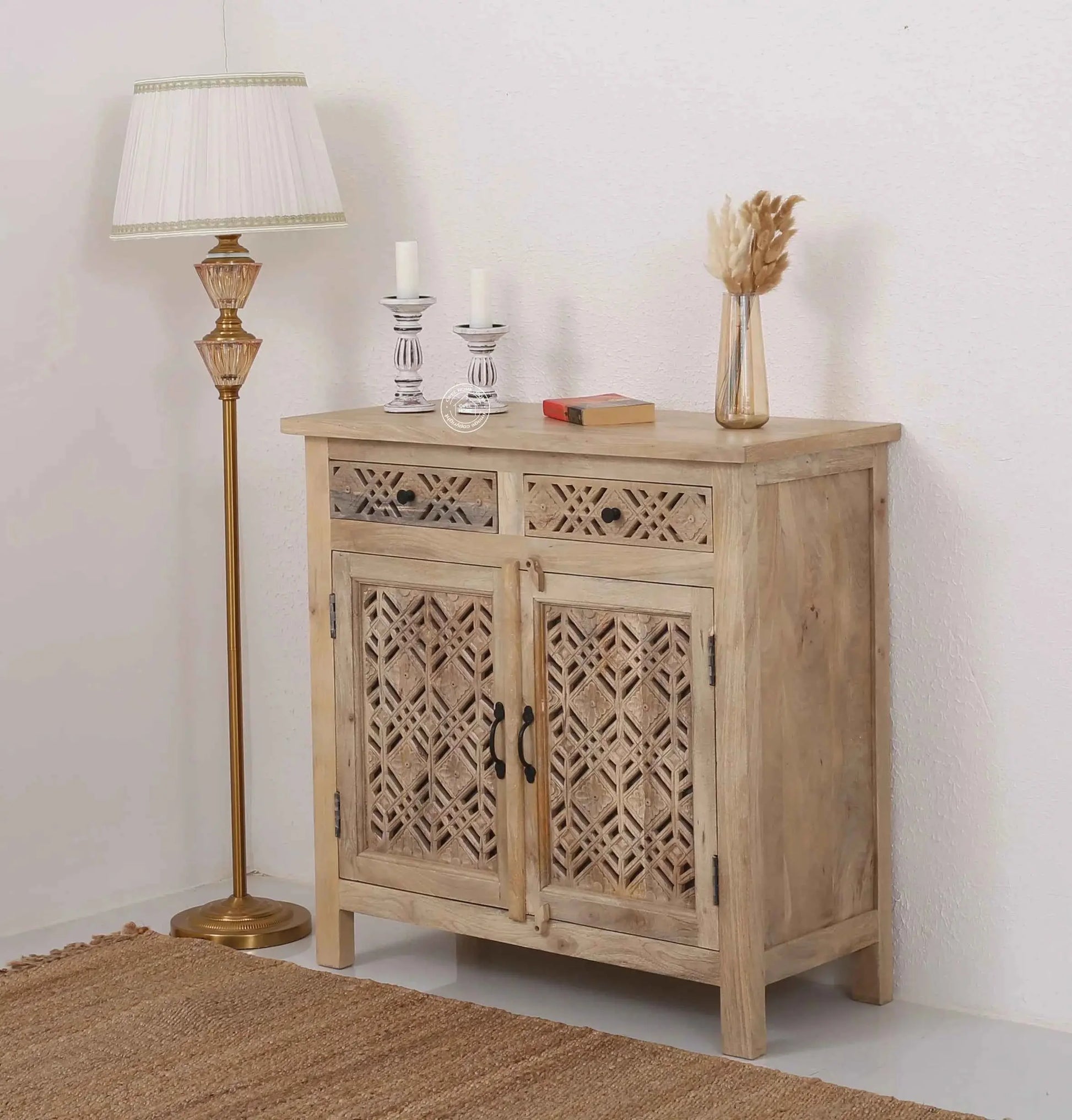 Delia Wooden 2 Door 2 Drawer Sideboard (Multiple Color Options) | Opelhome UAE