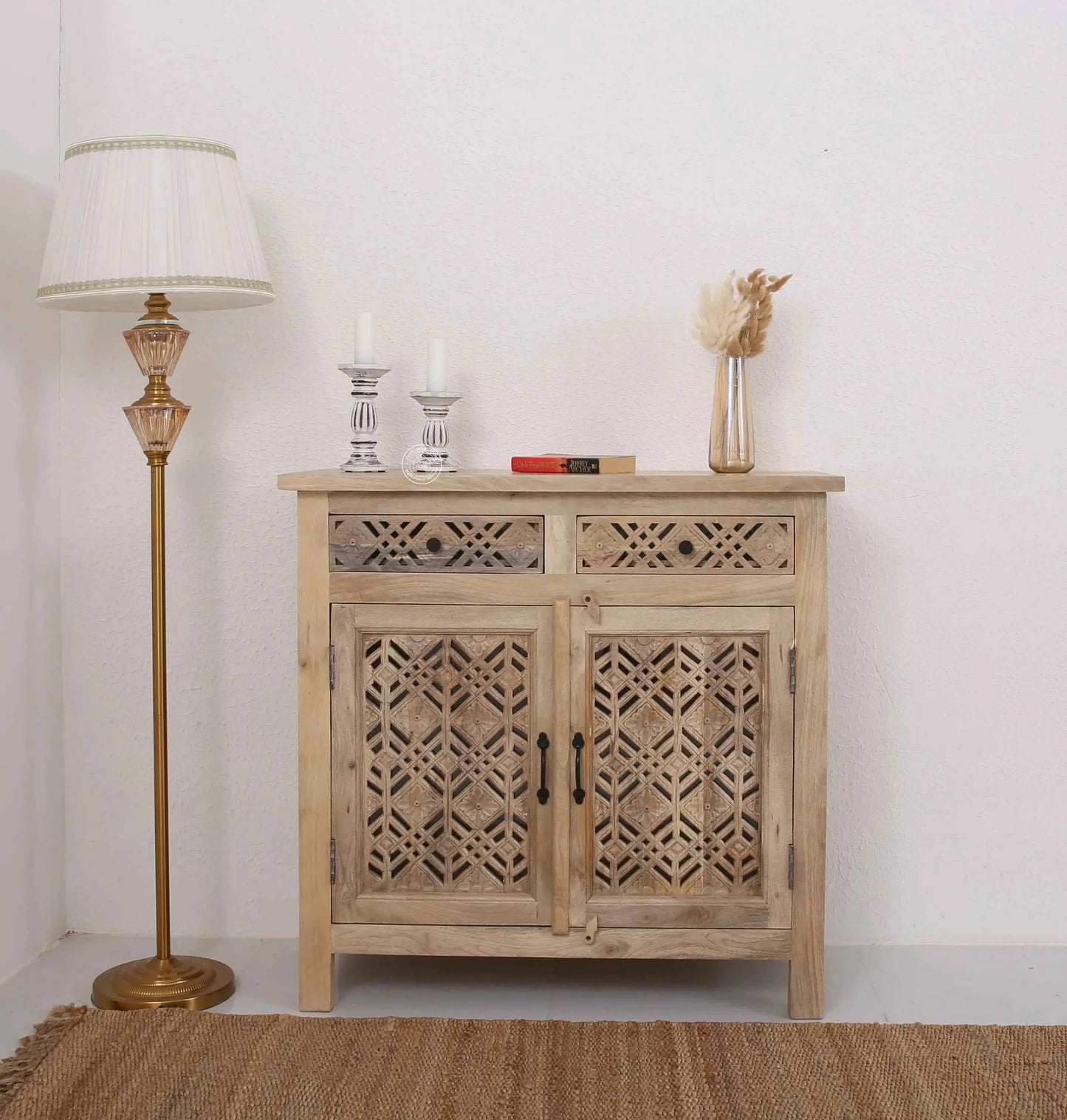 Delia Wooden 2 Door 2 Drawer Sideboard (Multiple Color Options) | Opelhome UAE