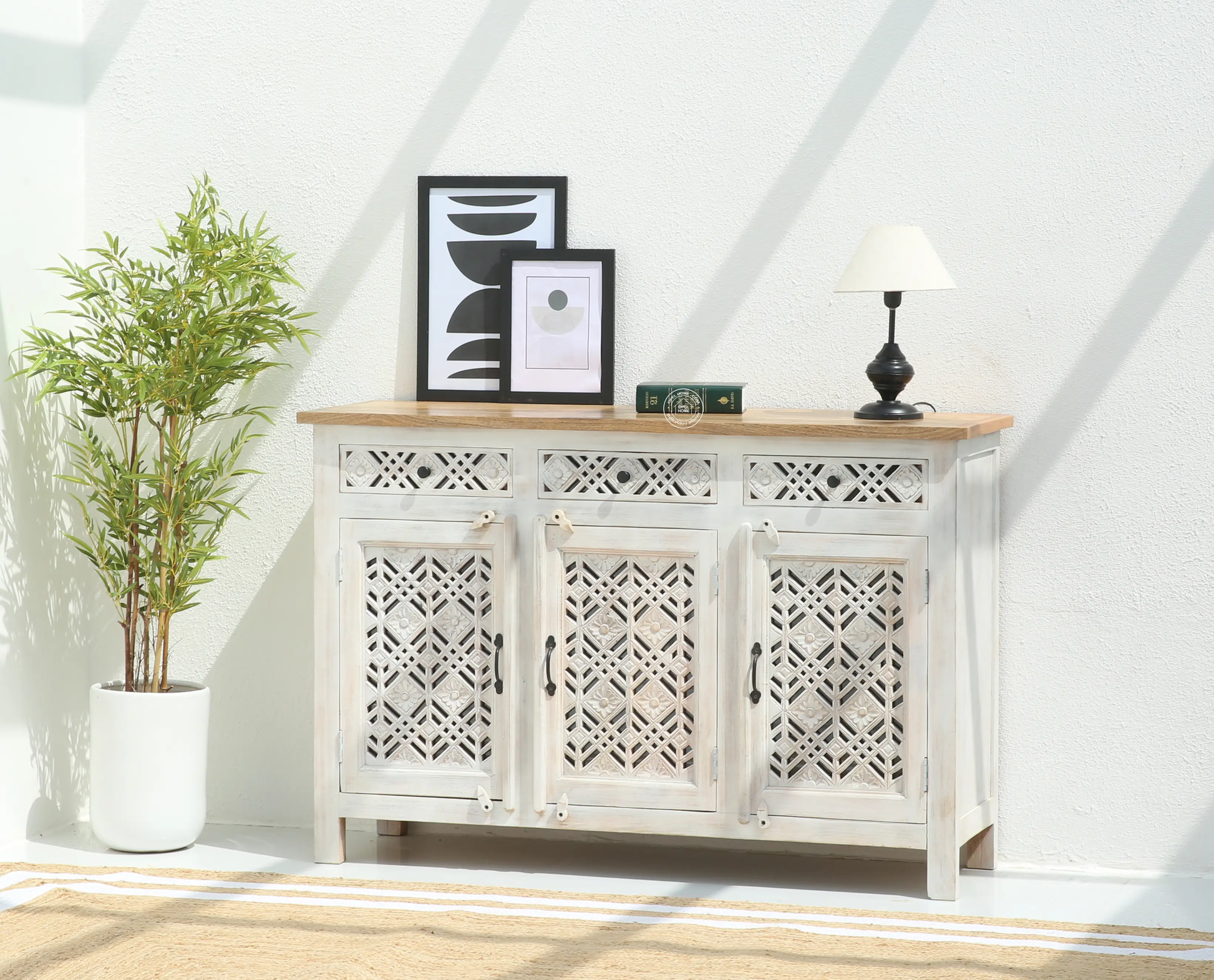 Delia Wooden 3 Door 3 Drawer Sideboard (Multiple Color Options) | Opelhome UAE - Opelhome