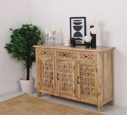 Delia Wooden 3 Door 3 Drawer Sideboard (Multiple Color Options) | Opelhome UAE