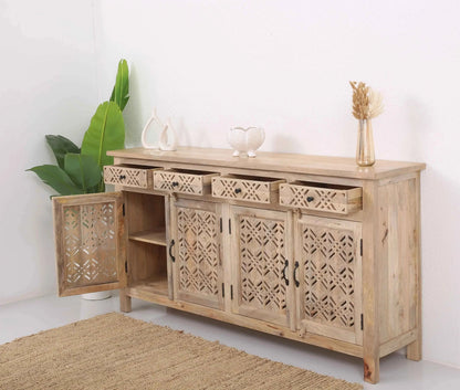 Delia Wooden 4 Door 4 Drawer Sideboard (Multiple Color Options) | Opelhome UAE