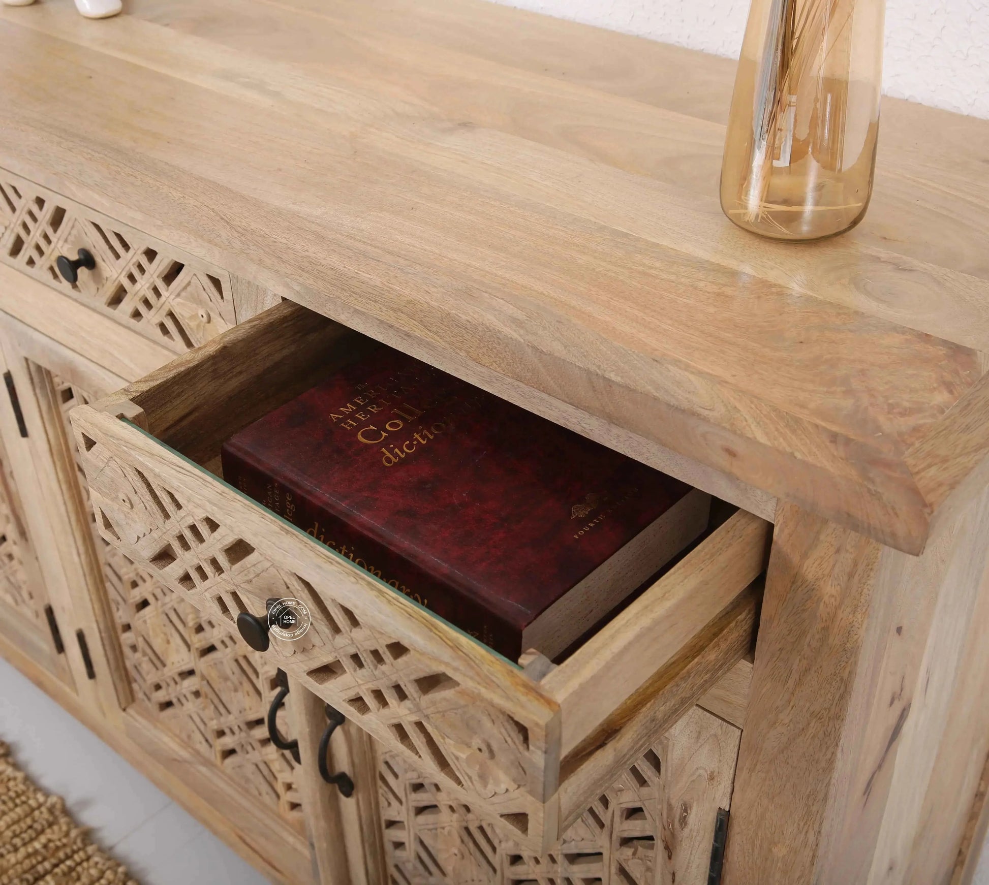 Delia Wooden 4 Door 4 Drawer Sideboard (Multiple Color Options) | Opelhome UAE