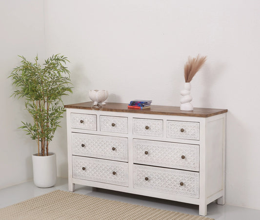Denn 8-Drawer Wooden Chest Of Drawers - Opelhome
