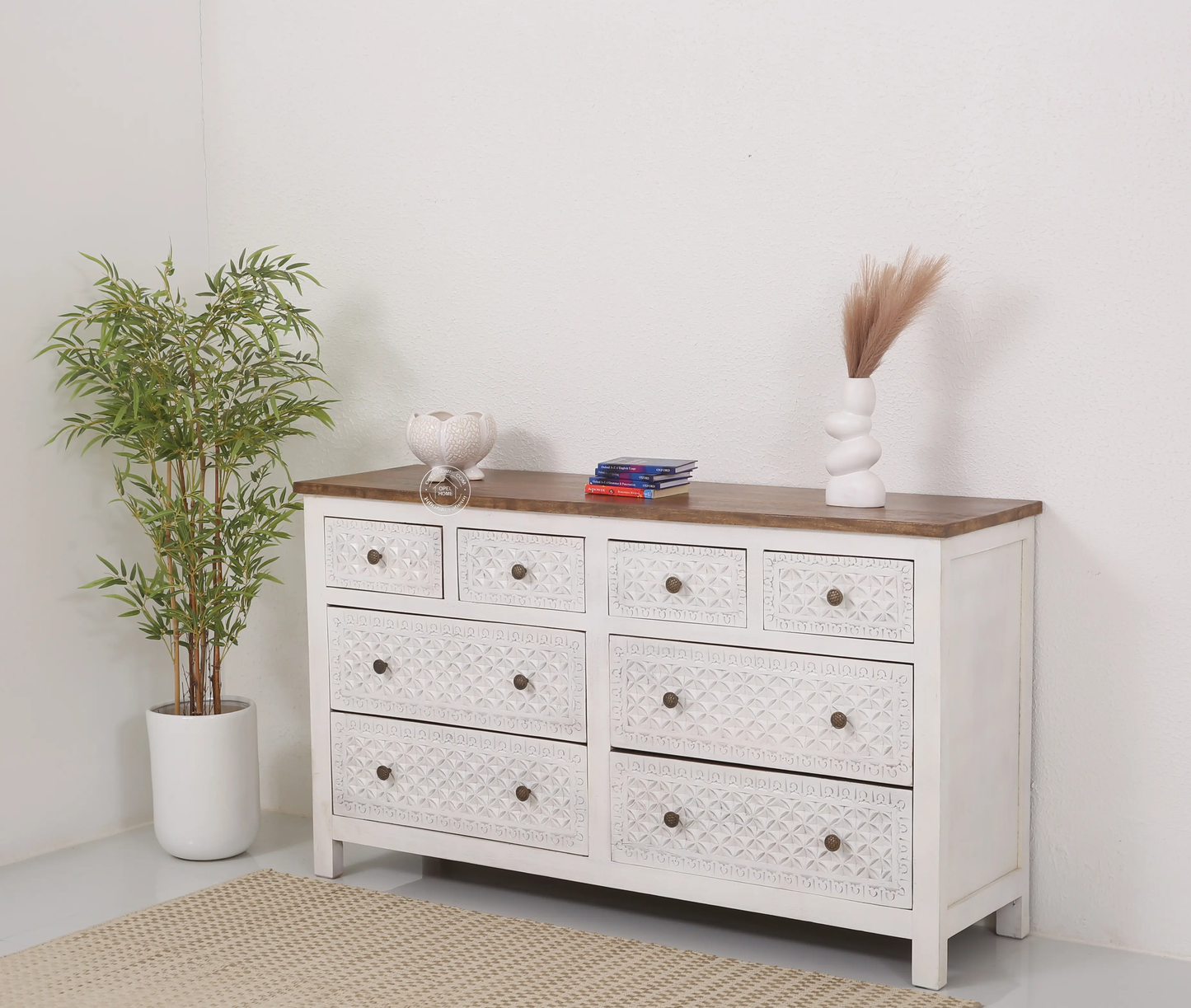 Denn 8-Drawer Wooden Chest Of Drawers - Opelhome