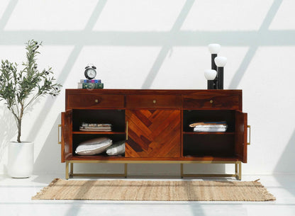 Desert Wooden Cabinet – 3 Doors, 3 Drawers, Solid Rosewood | Opelhome UAE
