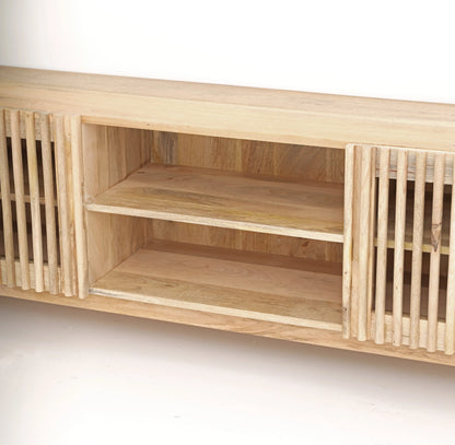 Duddy Wooden TV Unit – Solid Mango Wood, Natural Finish, Media Console | Opelhome UAE Opel Home