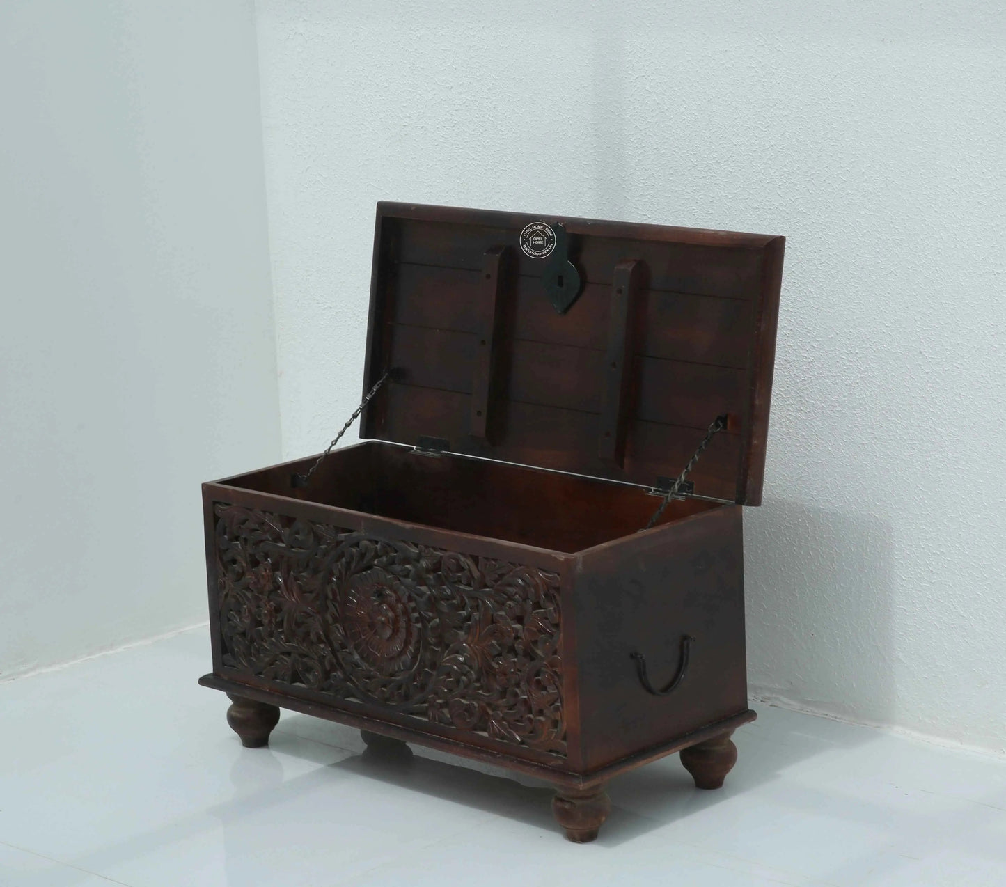 Eldine Wooden Carved Trunk Box