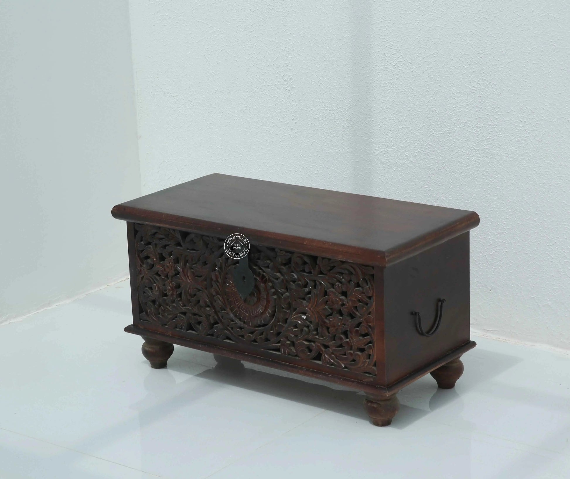 Eldine Wooden Carved Trunk Box
