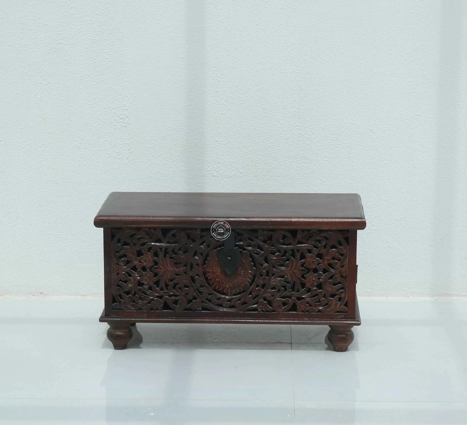Eldine Wooden Carved Trunk Box