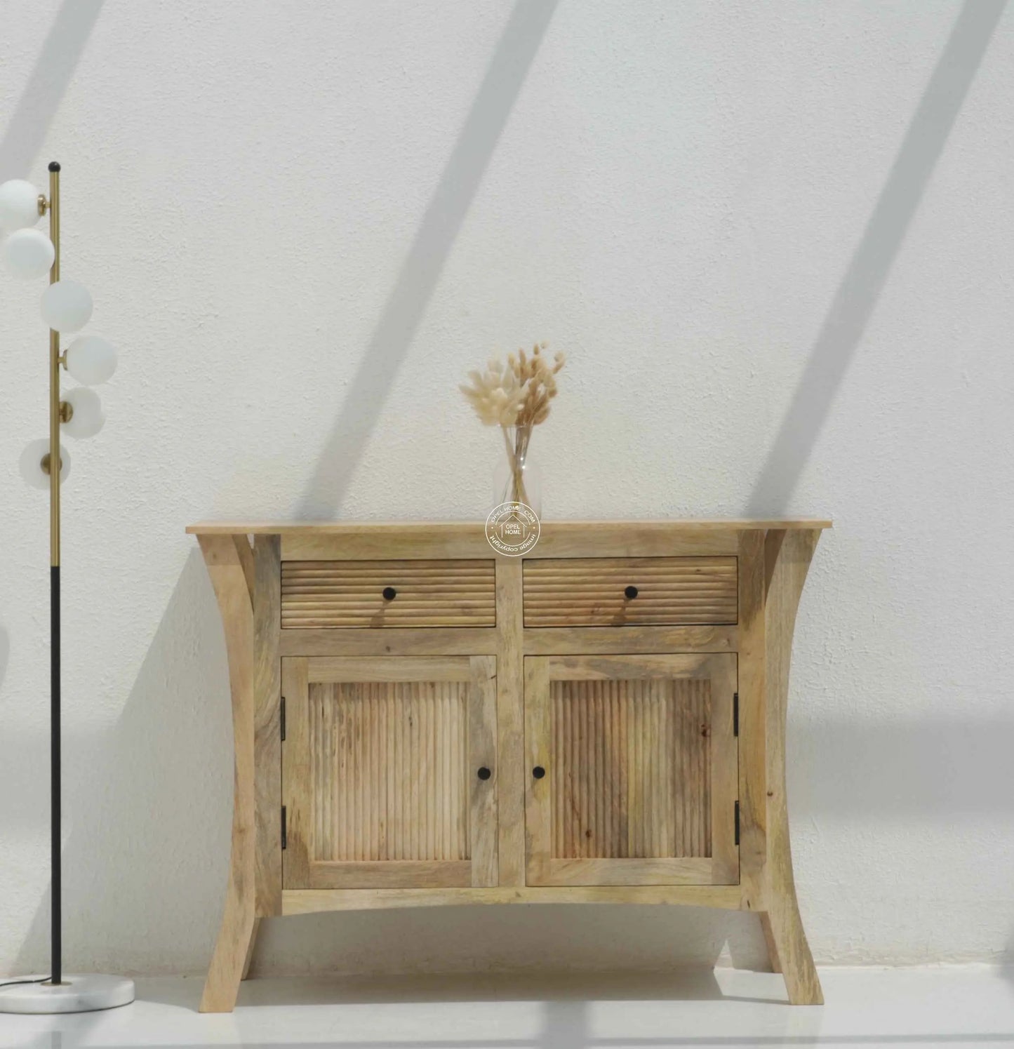 Enfield Wooden Sideboard – Solid Mango Wood, Natural Finish | Opelhome UAE