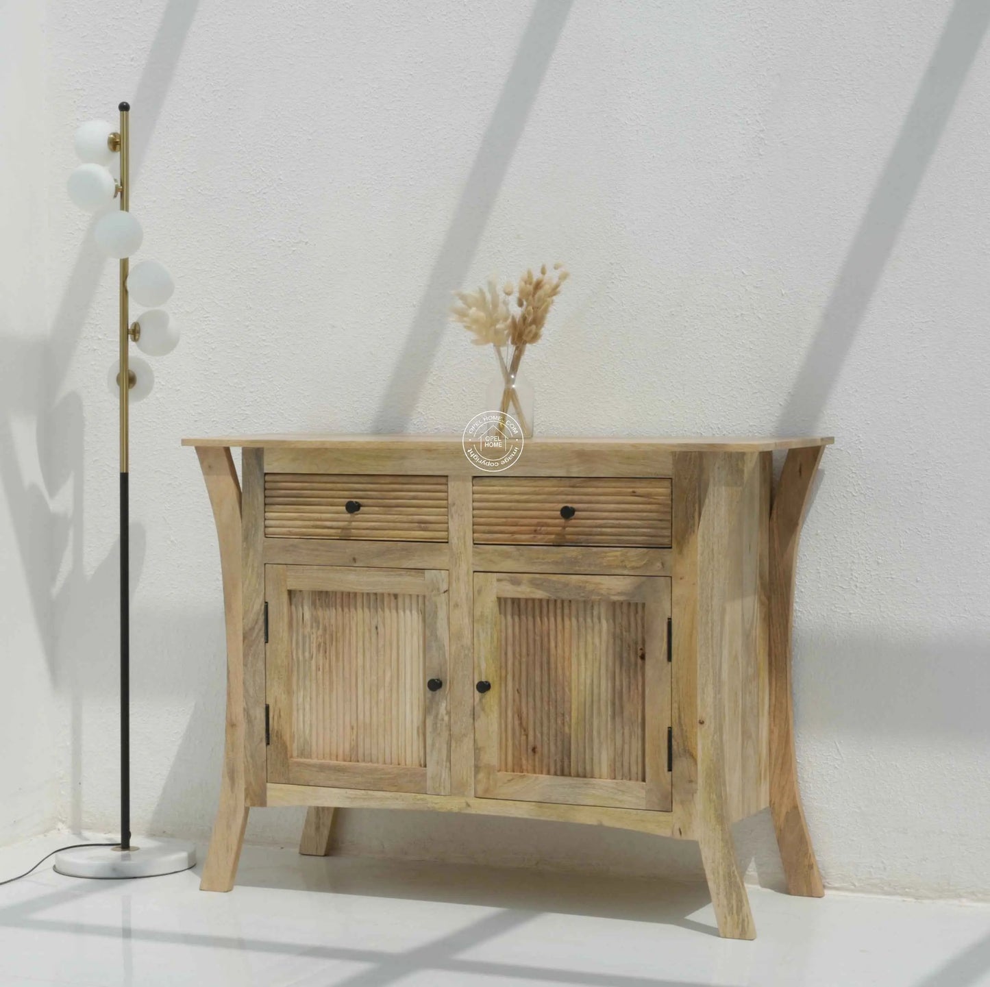 Enfield Wooden Sideboard – Solid Mango Wood, Natural Finish | Opelhome UAE