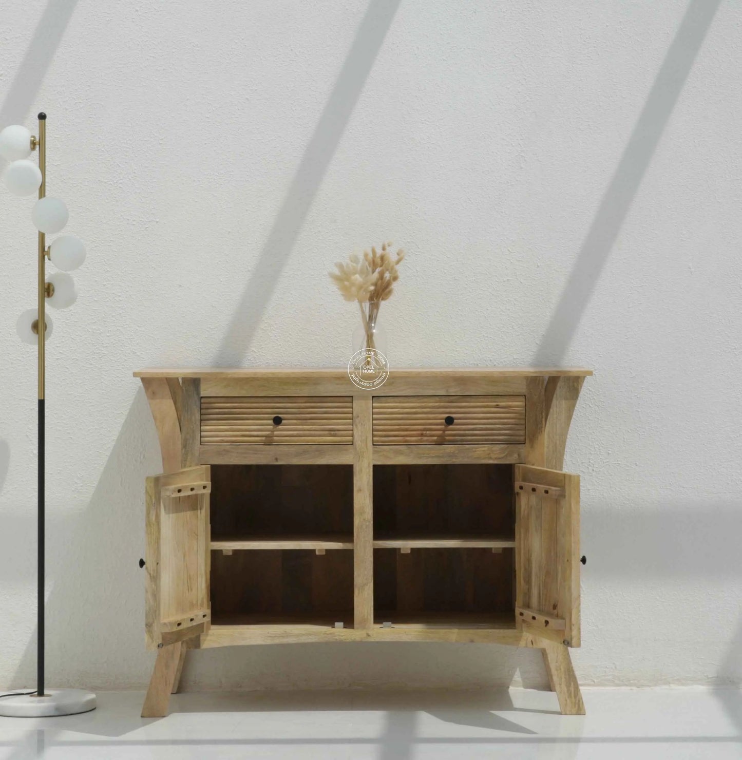 Enfield Wooden Sideboard – Solid Mango Wood, Natural Finish | Opelhome UAE