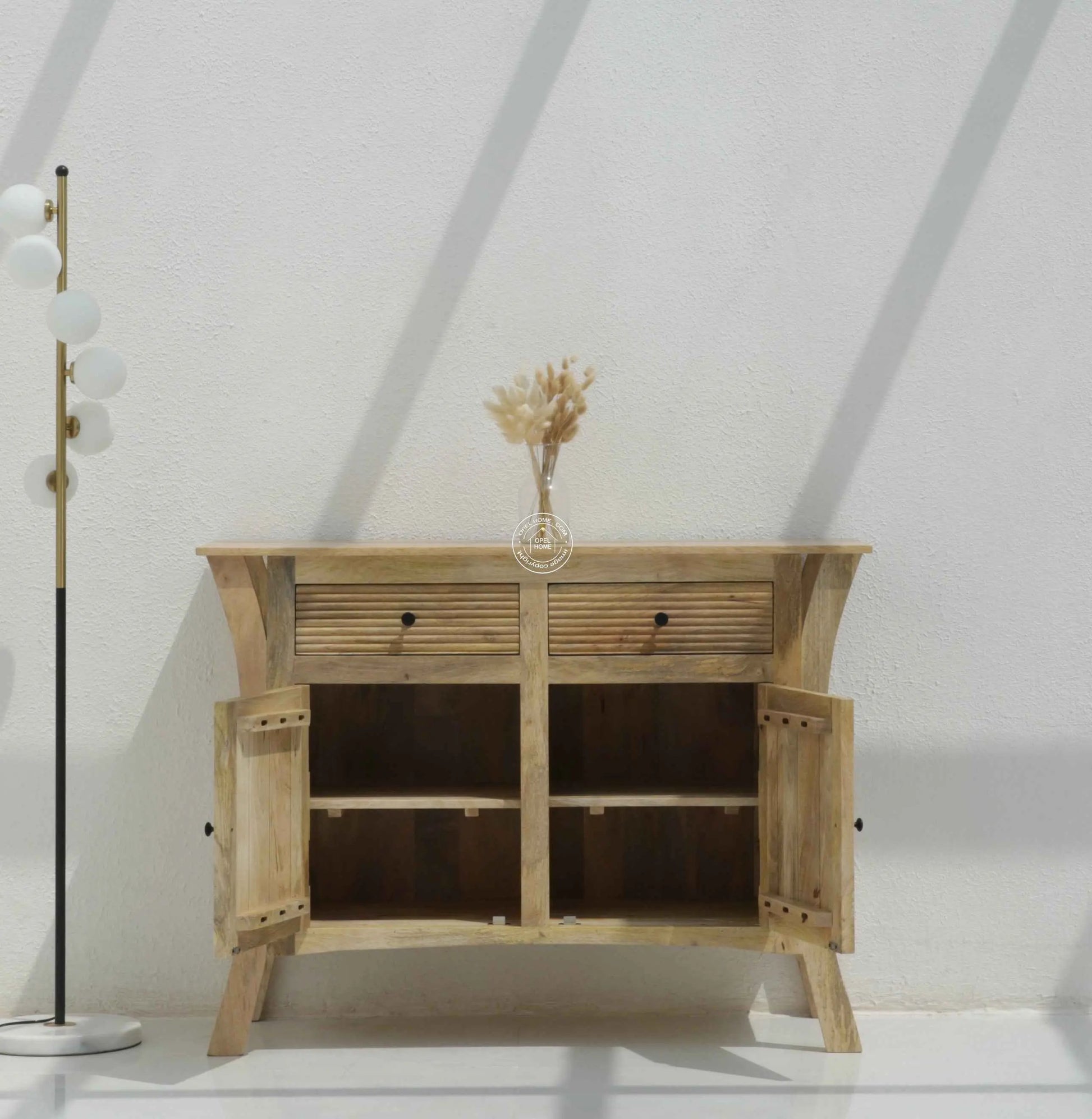 Enfield Wooden Sideboard – Solid Mango Wood, Natural Finish | Opelhome UAE