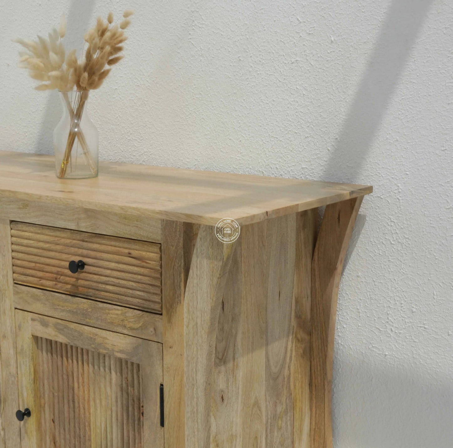 Enfield Wooden Sideboard – Solid Mango Wood, Natural Finish | Opelhome UAE