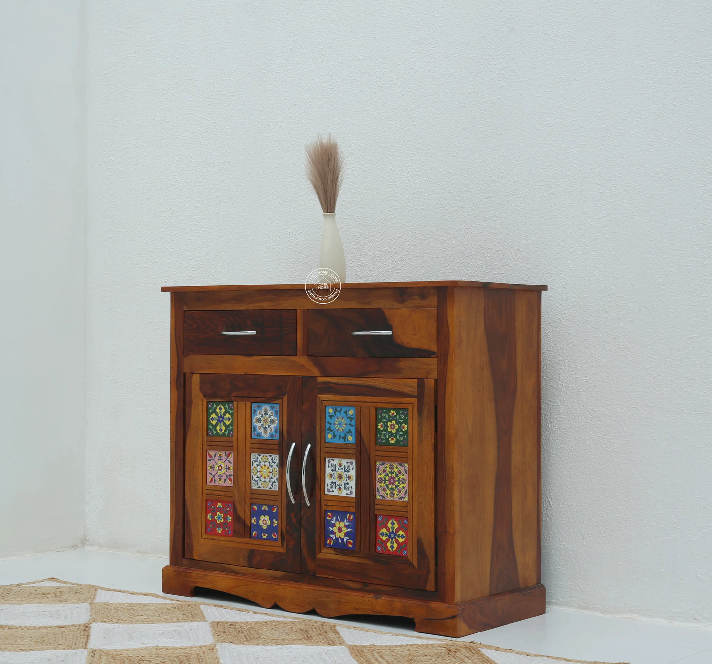 Erlene 2 Door 2 drawer Wooden Sideboard (Honey finish) - Opelhome