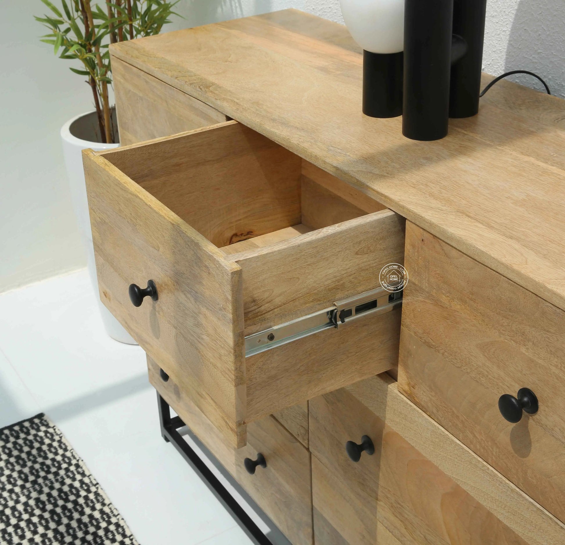 Fairmount 7 Drawer Wooden Chest of Drawers – Solid Mango Wood, Natural Finish | Opelhome UAE