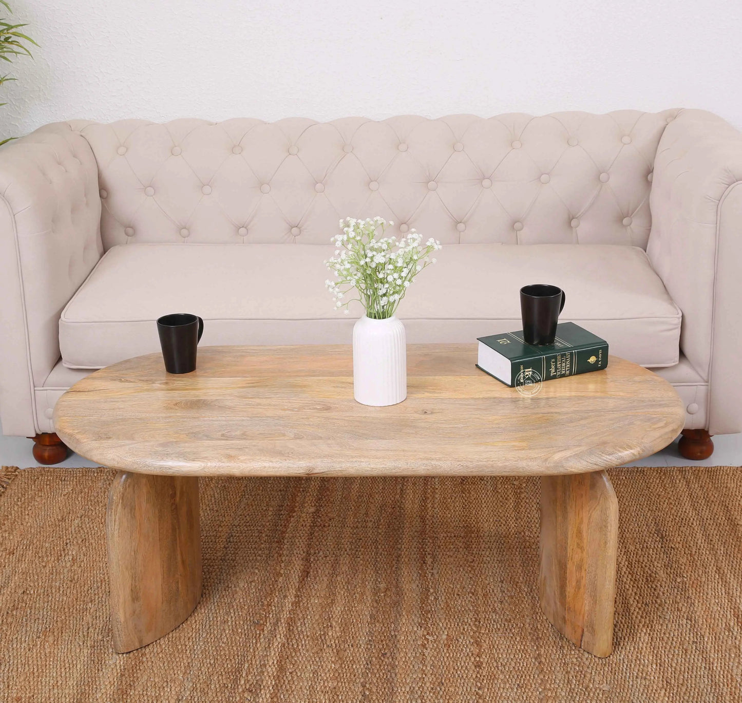 Foaster Wooden Coffee Table – Solid Mango Wood, Natural Finish | Opelhome UAE