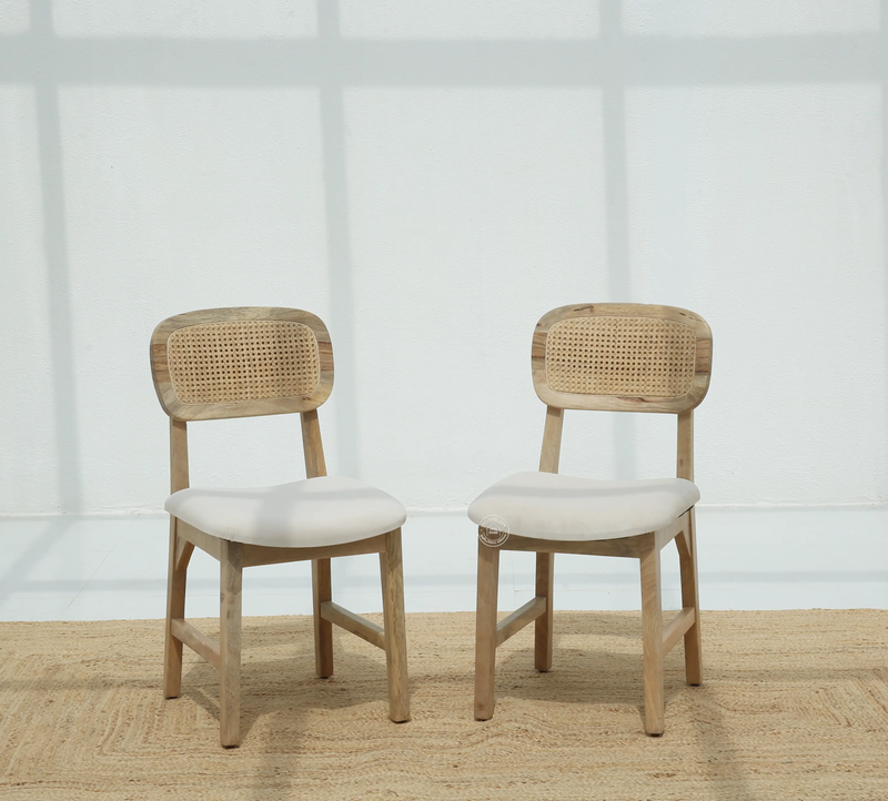 Formora Rattan Mango Wood Dining Chair (Only one pcs) , Natural finish | Opelhome UAE Opel Home