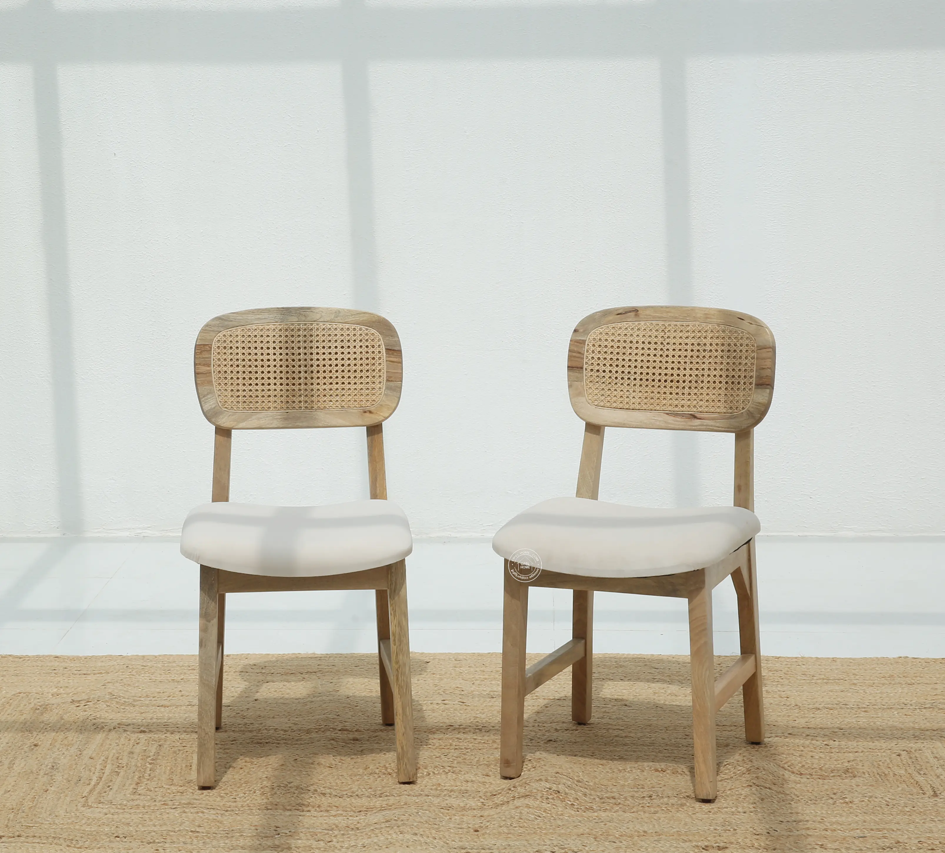 Formora Rattan Mango Wood Dining Chair (Only one pcs) , Natural finish | Opelhome UAE Opel Home