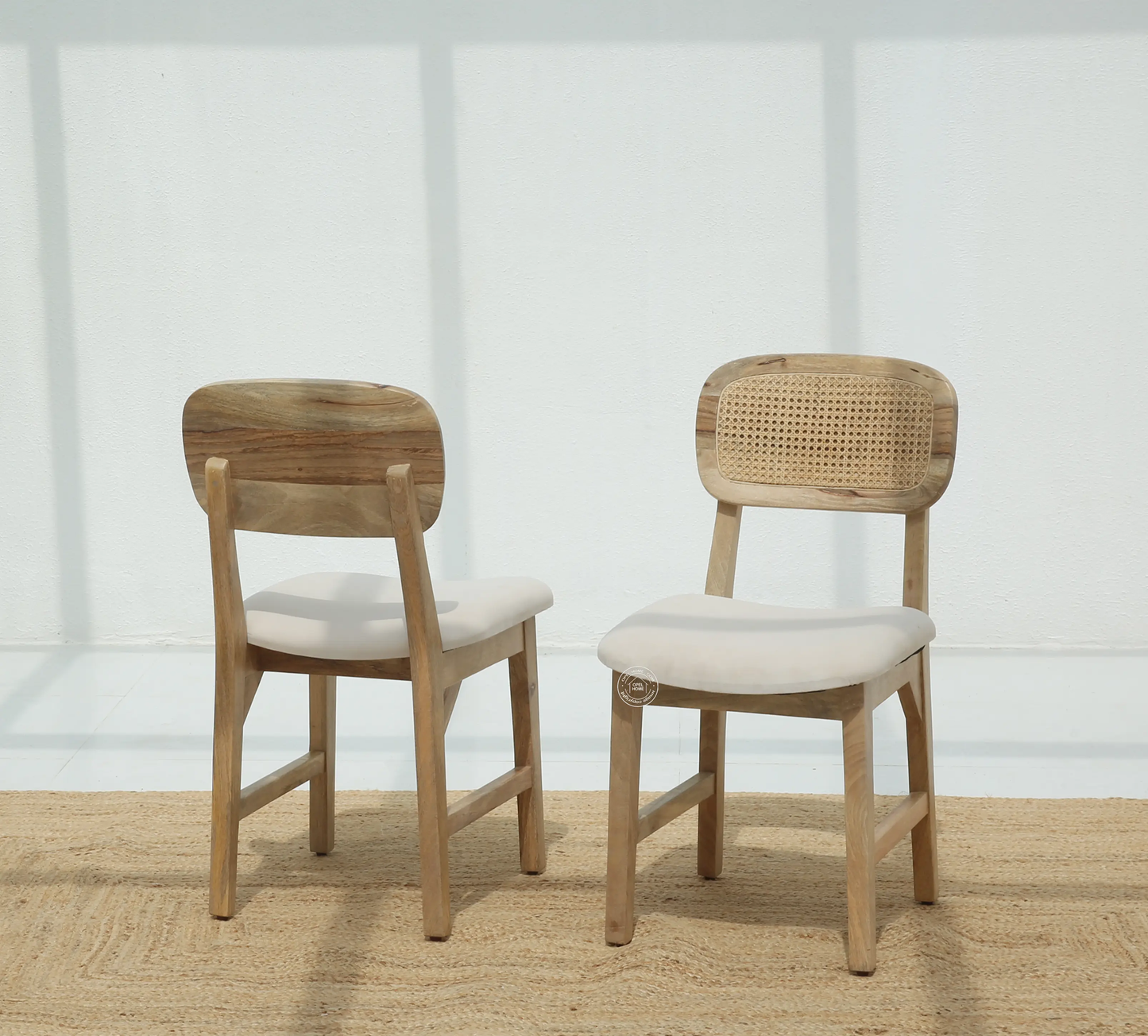 Formora Rattan Mango Wood Dining Chair (Only one pcs) , Natural finish | Opelhome UAE Opel Home