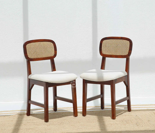 Formora Rattan Wooden Dining Chair – (Only one pcs , Honey finish) | Opelhome UAE