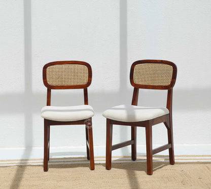 Formora Rattan Wooden Dining Chair – (Only one pcs , Honey finish) | Opelhome UAE