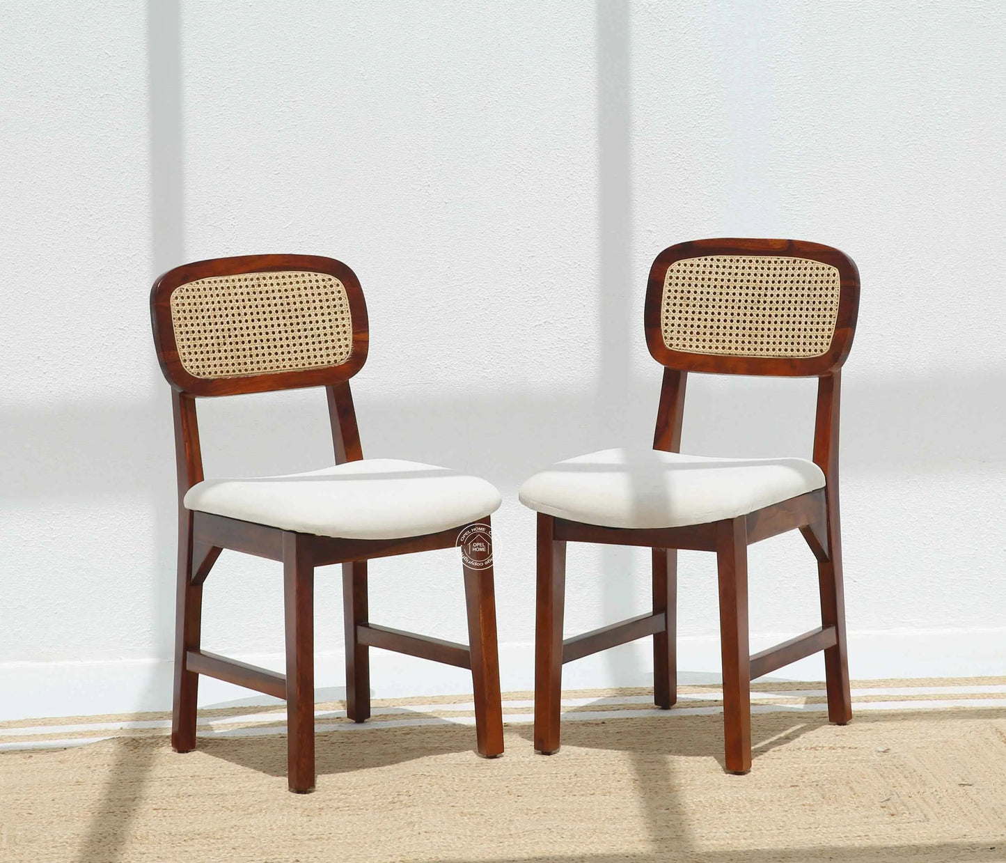 Formora Rattan Wooden Dining Chair – (Only one pcs , Honey finish) | Opelhome UAE