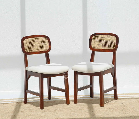Formora Rattan Wooden Dining Chair – (Only one pcs , Honey finish) | Opelhome UAE