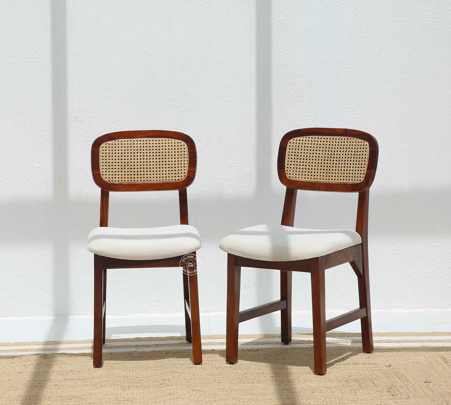 Formora Rattan Wooden Dining Chair – (Only one pcs , Honey finish) | Opelhome UAE