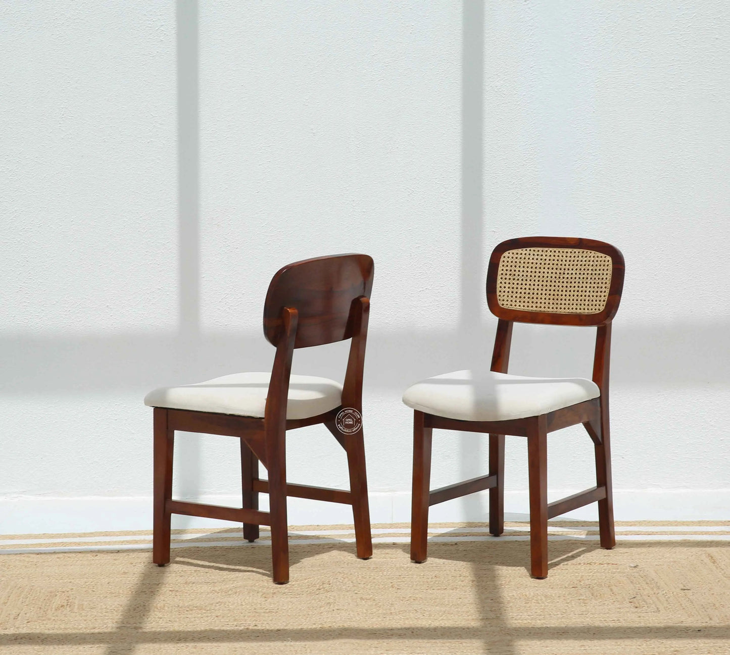 Formora Rattan Wooden Dining Chair – (Only one pcs , Honey finish) | Opelhome UAE