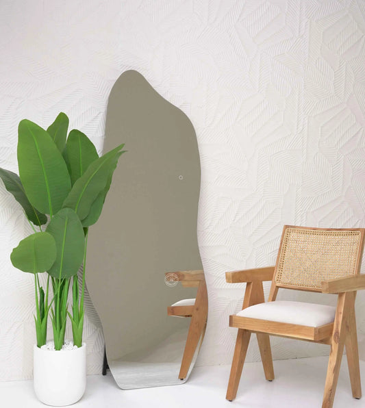 Frameless Irregular Mirror with LED , Stand | Opelhome UAE