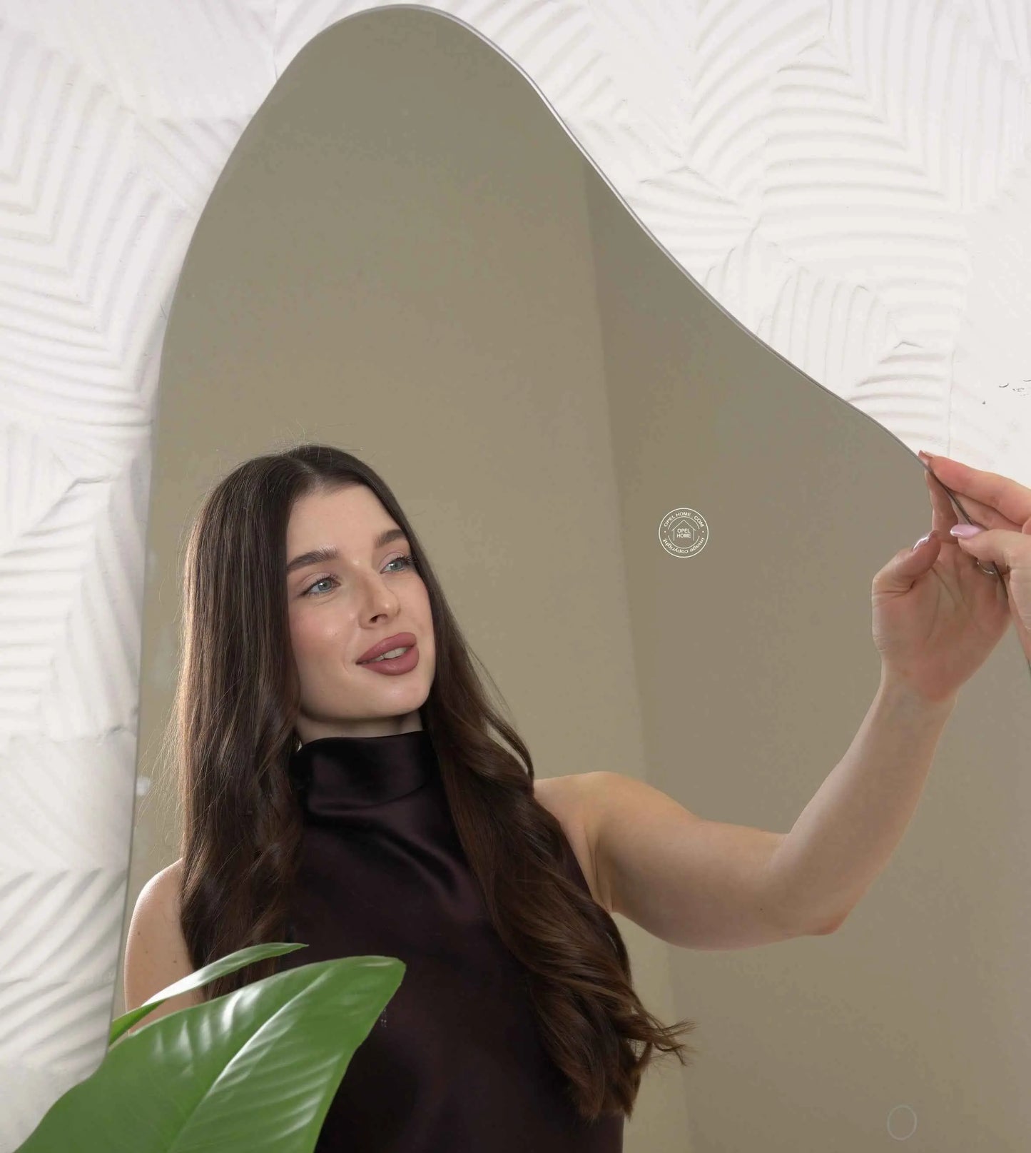 Frameless Irregular Mirror with LED , Stand | Opelhome UAE