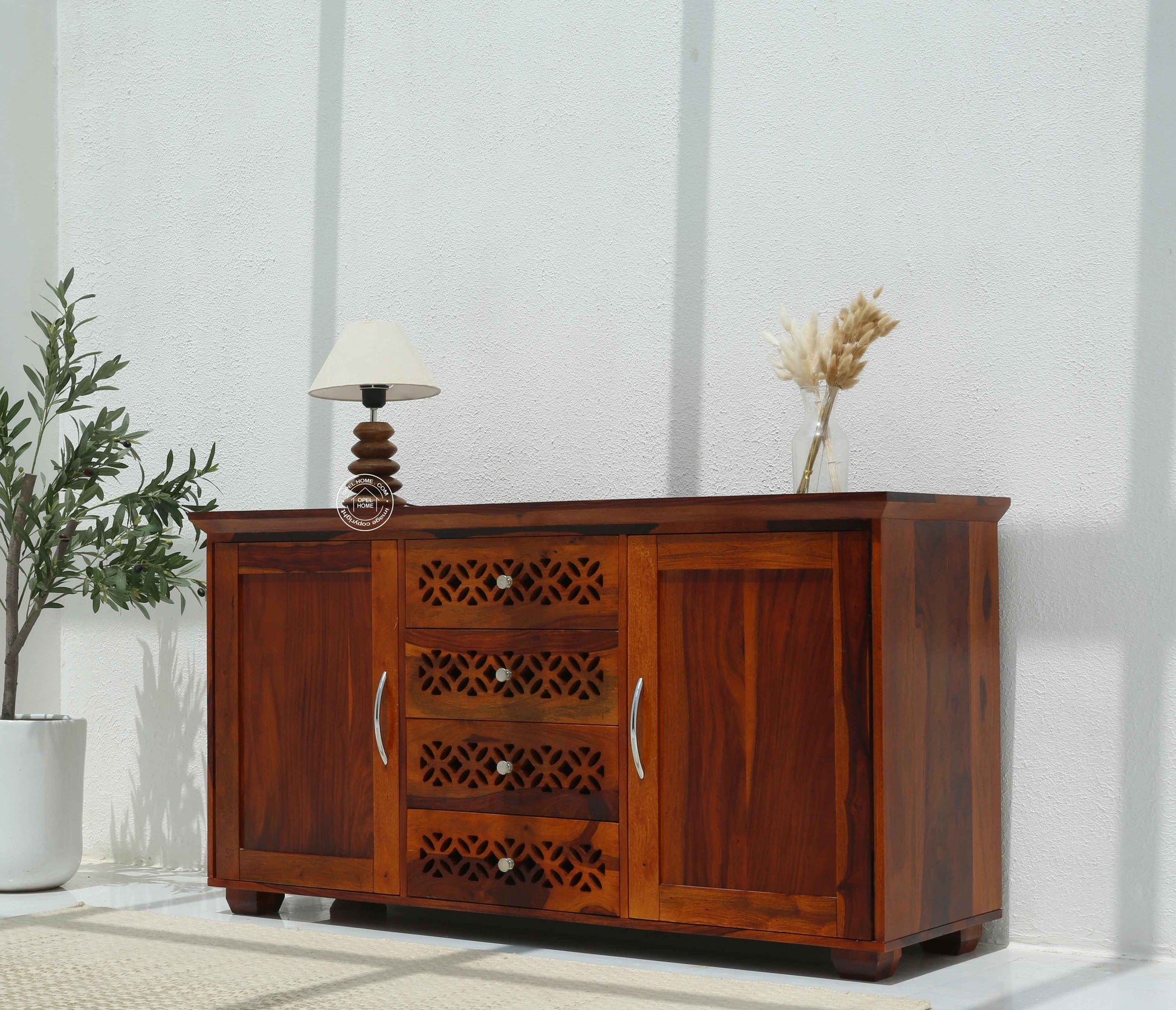 French Wooden 2 Door 4 Drawer Sideboard – Solid Rosewood | Opelhome UAE