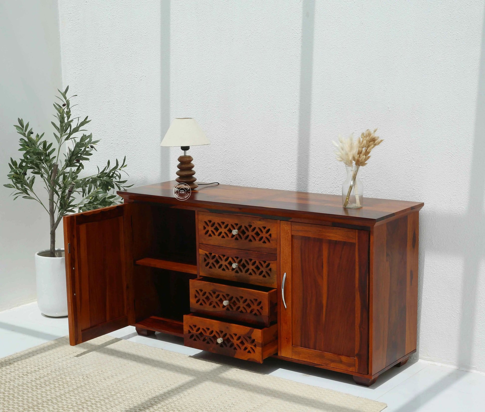 French Wooden 2 Door 4 Drawer Sideboard – Solid Rosewood | Opelhome UAE