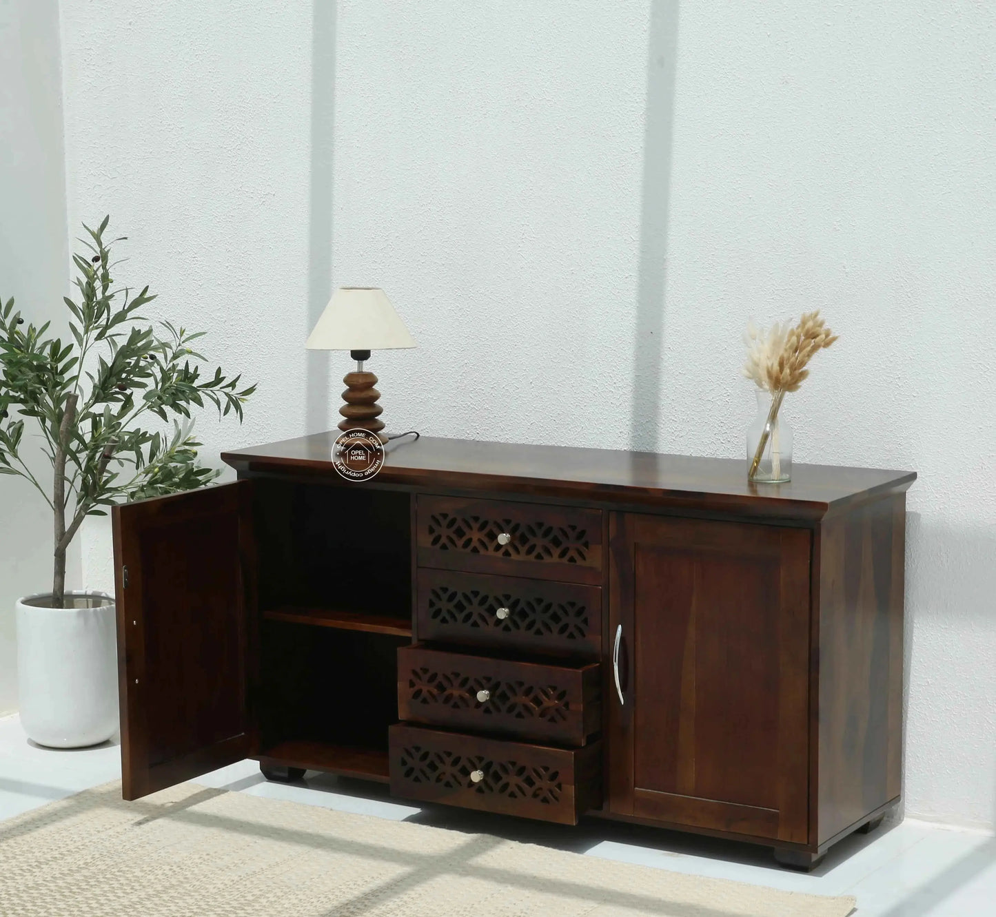 French Wooden 2 Door 4 Drawer Sideboard – Solid Rosewood | Opelhome UAE