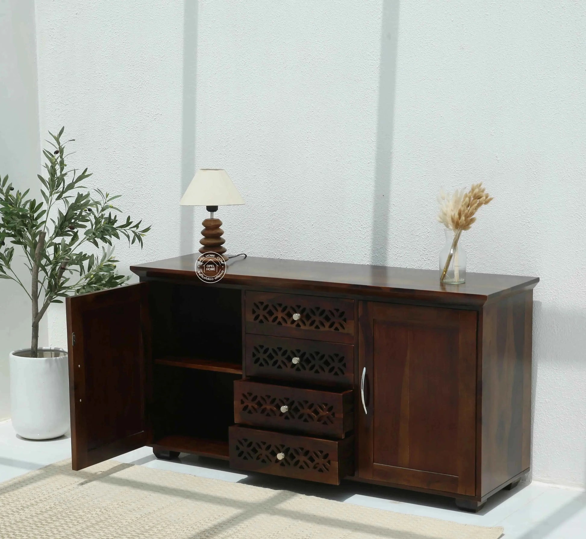 French Wooden 2 Door 4 Drawer Sideboard – Solid Rosewood | Opelhome UAE