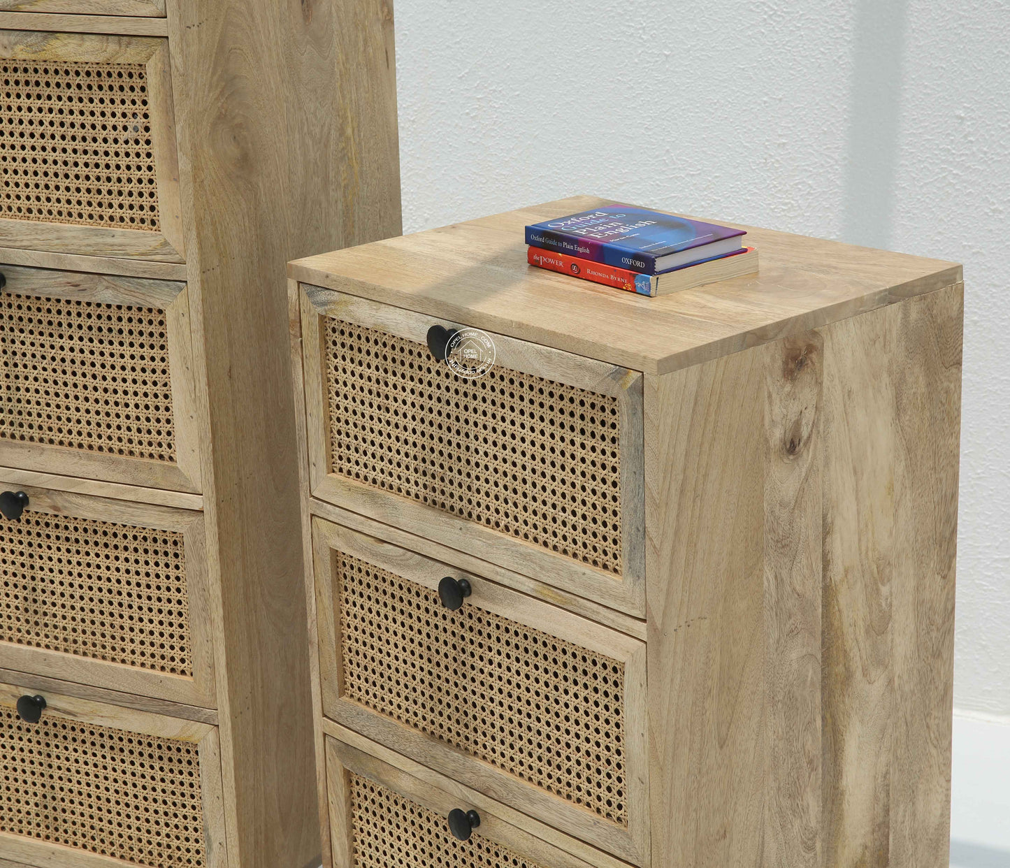 Grainline Chest of Rattan Drawers – Solid Mango Wood, Multiple Sizes | Opelhome UAE