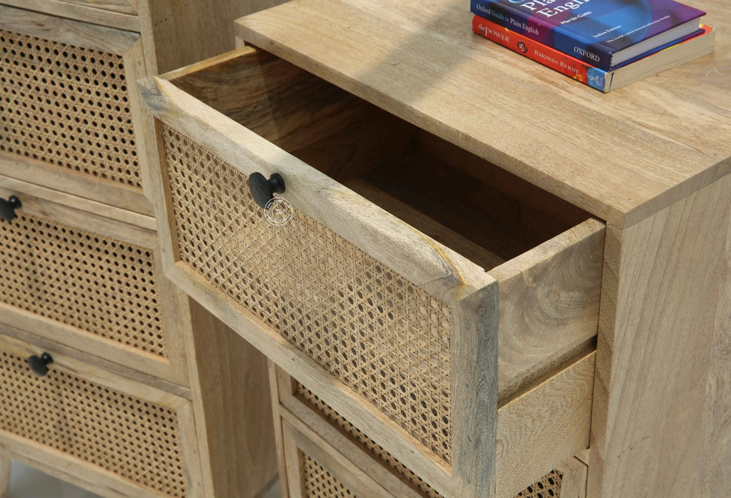 Grainline Chest of Rattan Drawers – Solid Mango Wood, Multiple Sizes | Opelhome UAE