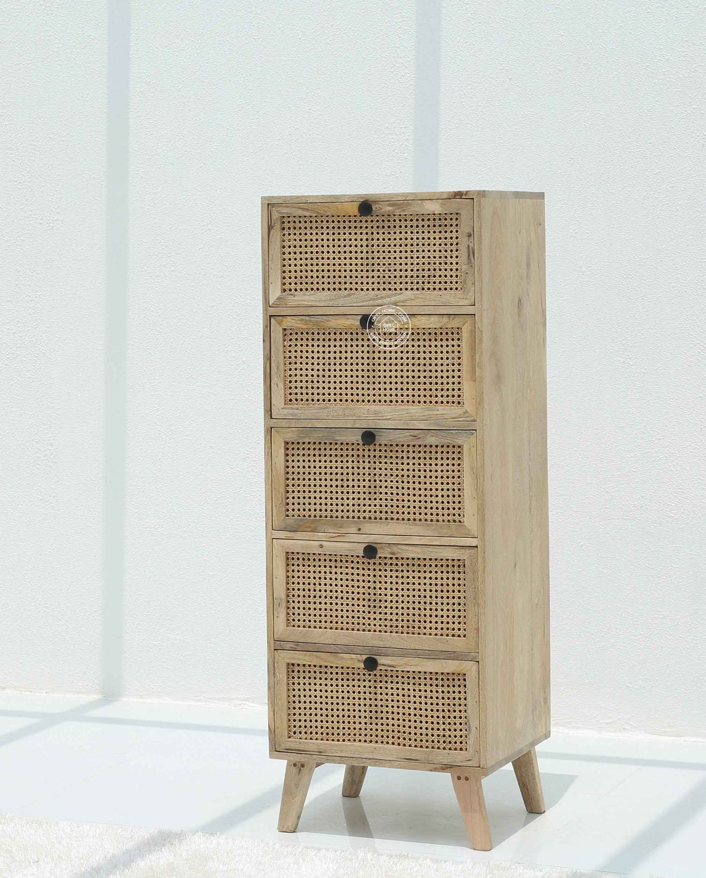 Grainline Chest of Rattan Drawers – Solid Mango Wood, Multiple Sizes | Opelhome UAE