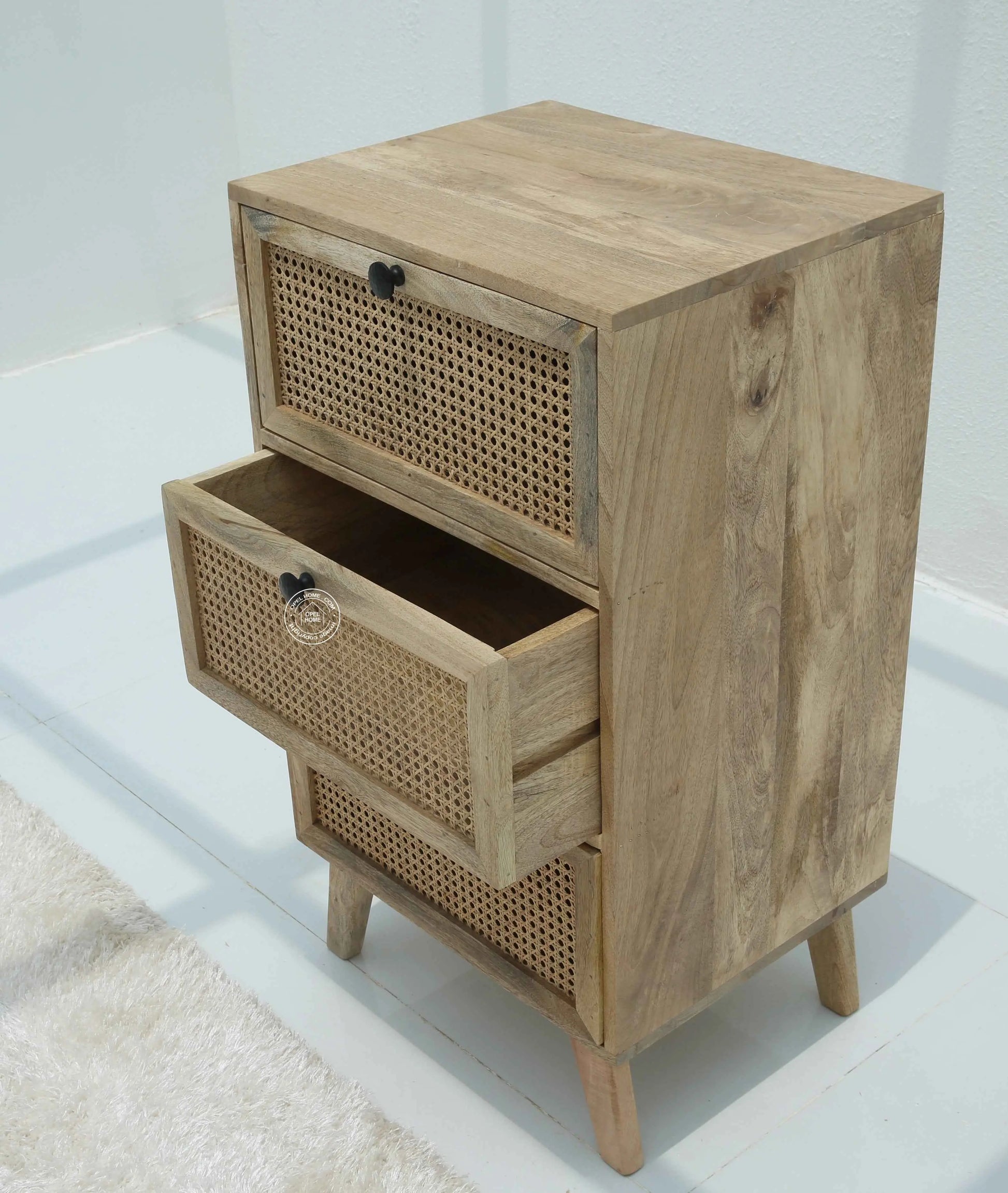 Grainline Chest of Rattan Drawers – Solid Mango Wood, Multiple Sizes | Opelhome UAE