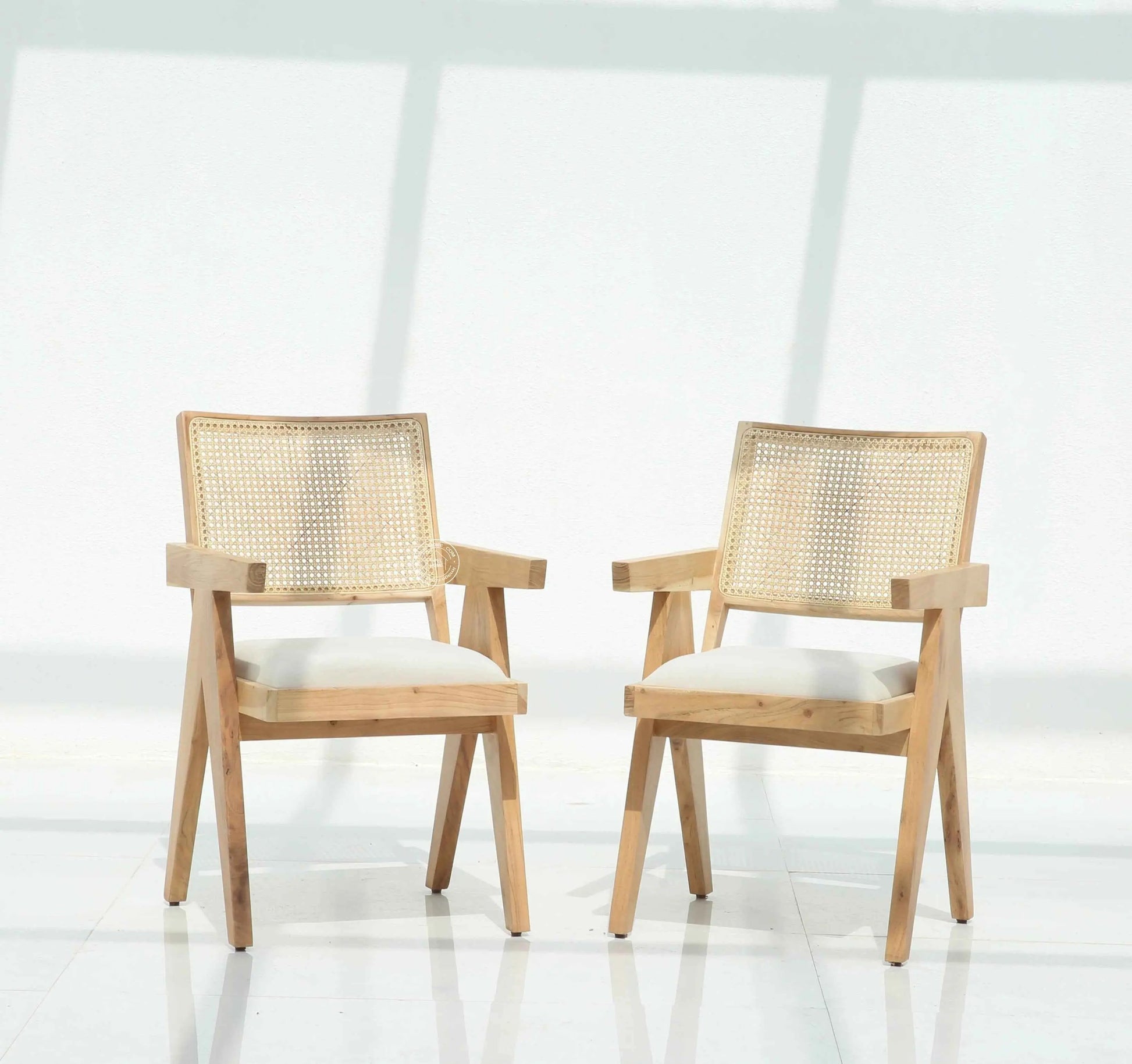 Grove Rattan Acacia Wood Dining Chair – (Only one pcs) | Opelhome UAE