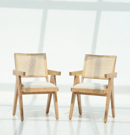 Grove Rattan  Dining Chair – Only One Pcs, Solid Acacia Wood, Natural Finish | Opelhome UAE Opel Home