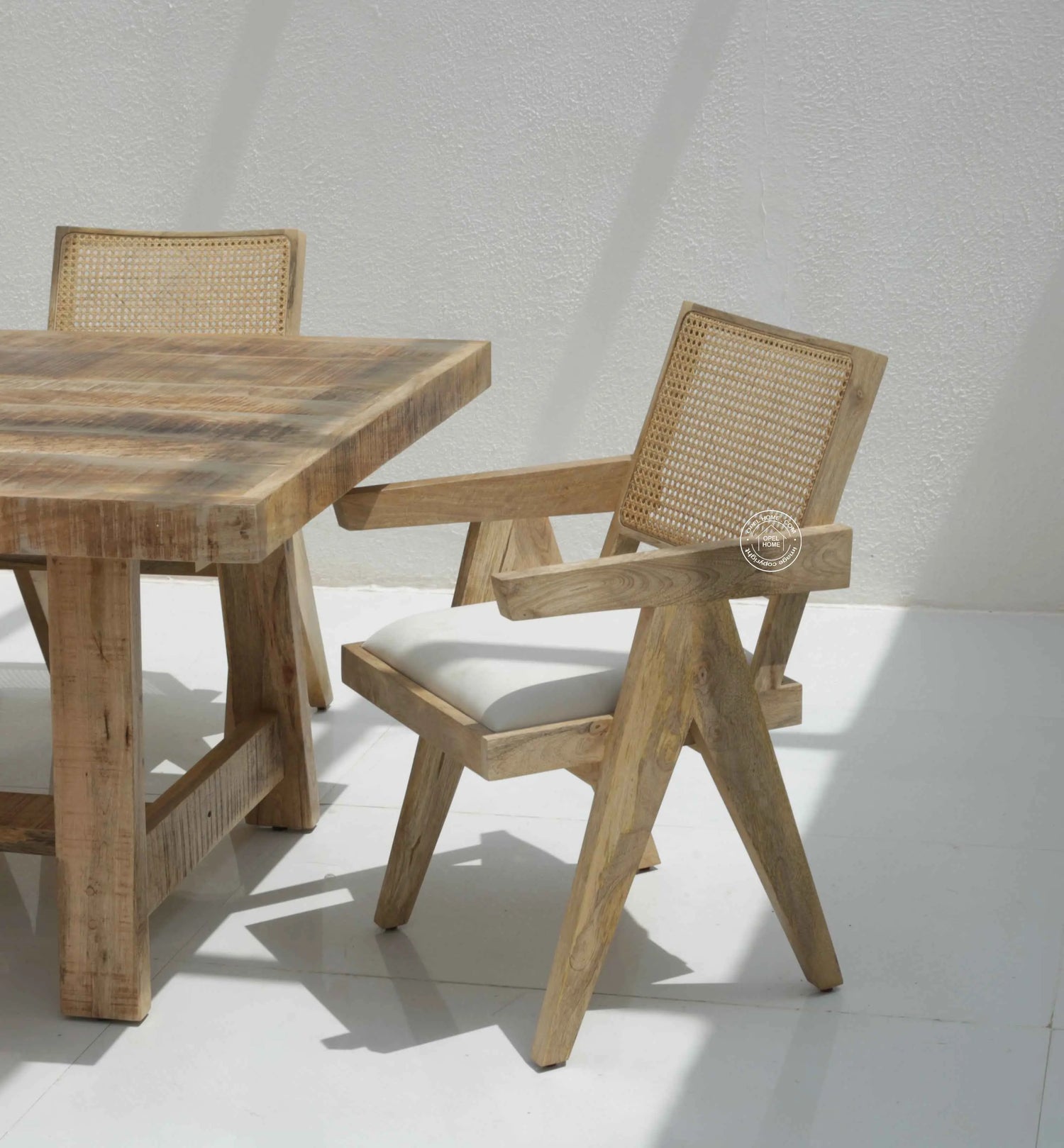 Grove Rattan Mango Wood Dining Chair – (Only one pcs) | Opelhome UAE