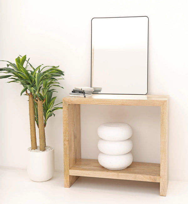 Gwen Wooden Console Table – Solid Mango Wood, Natural Finish, Hallway | Opelhome UAE Opel Home